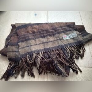 Scotland Plaid Wool cashmere Scarf with Fringe